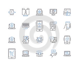 Equipment line icons collection. Machinery, Apparatus, Tools, Instrumentation, Devices, Materials, Hardware vector and