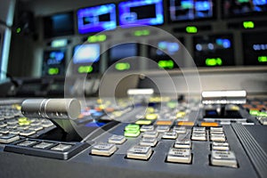 Equipment in media control room.