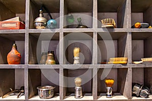 Equipment in the old barber shop