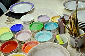 Equipment for paint Ceramic Benjarong