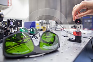 Equipment in a quantum optics lab