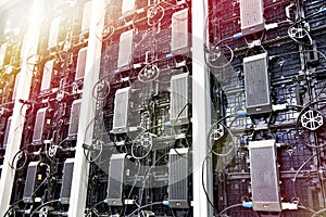 Equipment rear panel of big video display