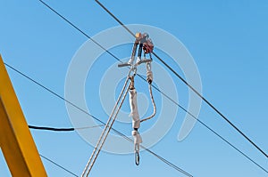 Equipment for safe trolling on a steel cable. Zipline