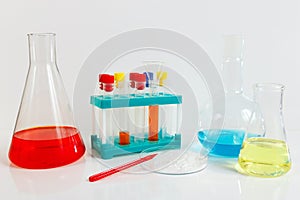 Equipment for scientific studies on white background