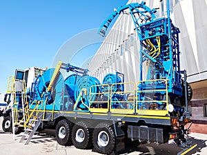 Equipment on truck coiled tubing