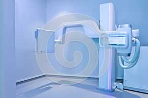 Equipment X-ray equipment in modern hospital. Modern x-ray machine and Computerized Axial Tomography scanning in hospital. X-ray r
