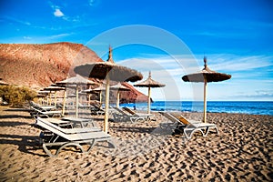 The equipped beach Playa de la Tejita photo
