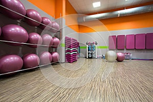 Equipped gym at fitness center