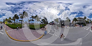 360 equirectangular image Miami Beach SOBE Ocean Drive destination photo
