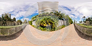 360 equirectangular photo Beach access walkway Sunny Isles Beach Florida