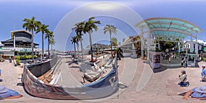 360 equirectangular photo Miami busy weekend at Bayside Downtown