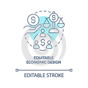 Equitable economic design turquoise concept icon photo