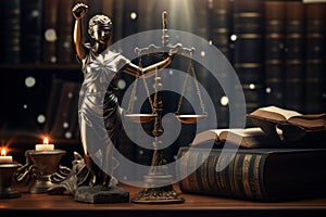 Equitable Law justice concept. Generate Ai photo