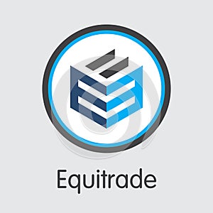 Equitrade Virtual Currency. Vector EQT Logo.