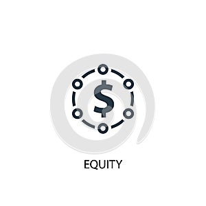 Equity icon. Simple element illustration