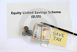 Equity Linked Savings Scheme Investment for Saving Tax Concept