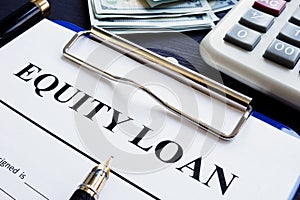 Equity loan application and calculator.