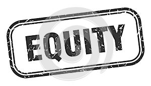 equity stamp. equity square grunge sign