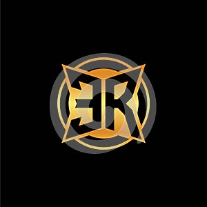 ER Logo Letter Geometric Golden Style
