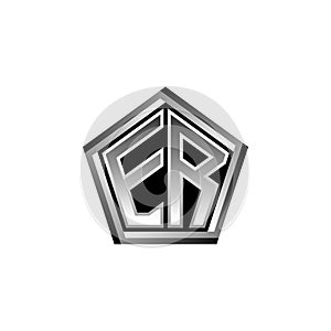 ER Logo Monogram Silver Geometric Modern Design