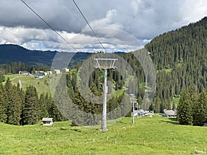 4er Sesselbahn Sternen zum Klein Sternen or 4-seater Chairlift Hoch-Ybrig - Seebli Kl. Sternen on the slopes of the Schwyz Alps photo