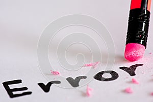 Erase the word Error with a rubber concept of eliminating photo