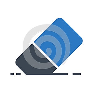 Eraser glyph colour vector icon