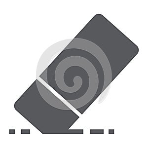 Eraser glyph icon, school and education