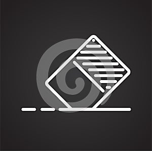 Eraser line icon on black background for graphic and web design, Modern simple vector sign. Internet concept. Trendy symbol for
