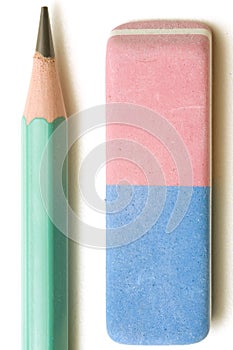 Eraser and pencil