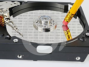 Erasing from disc data