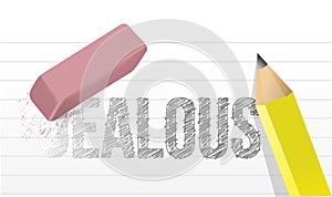 Erasing jealousy concept illustration