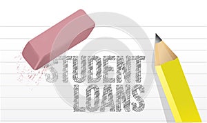 Erasing student loans concept illustration design