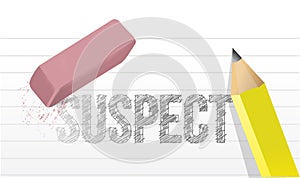 Erasing suspect concept illustration