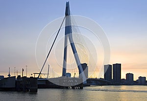 Erasmus Bridge at sunset