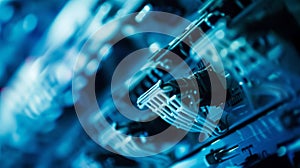 Close-Up of Ethernet Cables in Data Center