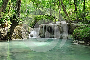 Eravan Waterfall, Kanchanabury, Thailand photo