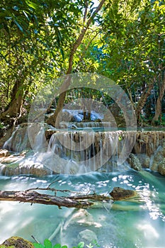 Erawan National Park in Thailand. Erawan Waterfall , Thailand.