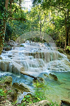 Erawan National Park in Thailand. Erawan Waterfall , Thailand.