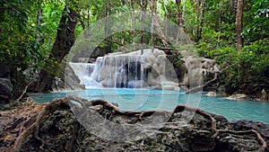 Erawan Waterfall dolly shot, Kanchanaburi, Thailand