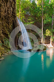 Erawan Waterfall locate in deep forest of Kanchanaburi Nation park, Thailand