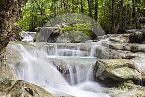 Erawan waterfall in Thailand