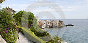 Erbalunga, Tour dâ€™Erbalunga, tower, skyline, Genoese tower, Corsica, Cap Corse, Haute Corse, Upper Corse, France, Europe, island