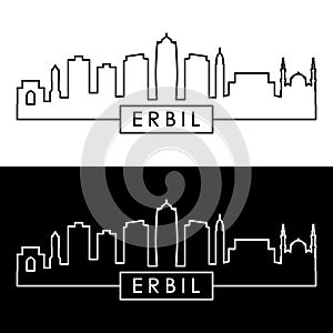 Erbil skyline. Linear style.