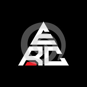 ERC triangle letter logo design with triangle shape. ERC triangle logo design monogram. ERC triangle vector logo template with red