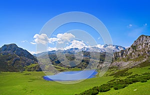 Ercina lake at Picos de Europa in Asturias Spain