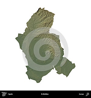 Erdialdea, Spain, isolated on white. Physical