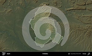 Erdialdea highlighted, Spain. Physical