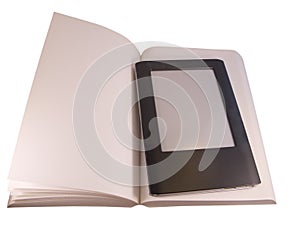 Ereader on book photo