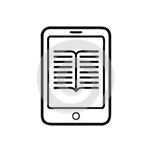 Ereader Tablet with Open Book Illustration Vector for Digital Library Concepts
